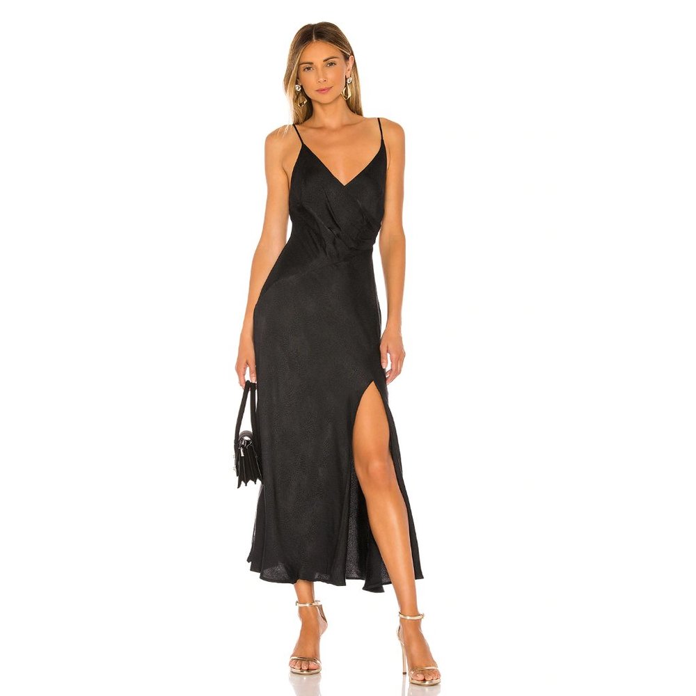 Black Python Bastille Midi Dress (Size S)